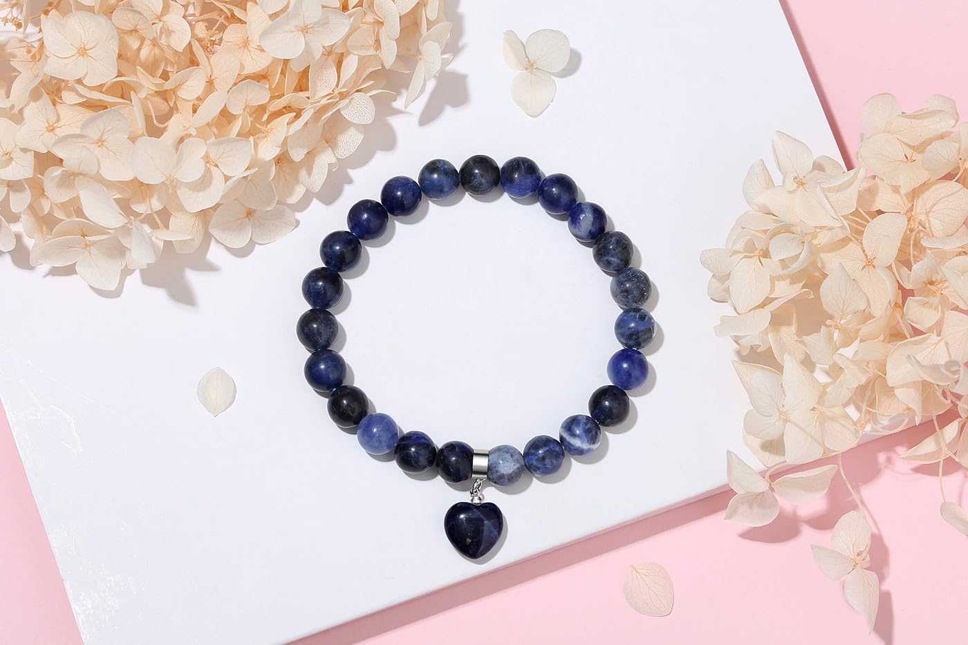 XIANNVXI Herz Armband Damen Stein Kristall Armband Perlen Armband 8Mm Perlenarmband Freundin Armband Schmuck Geburtstagsgeschenk Weihnachtsgeschenke Für Frauen