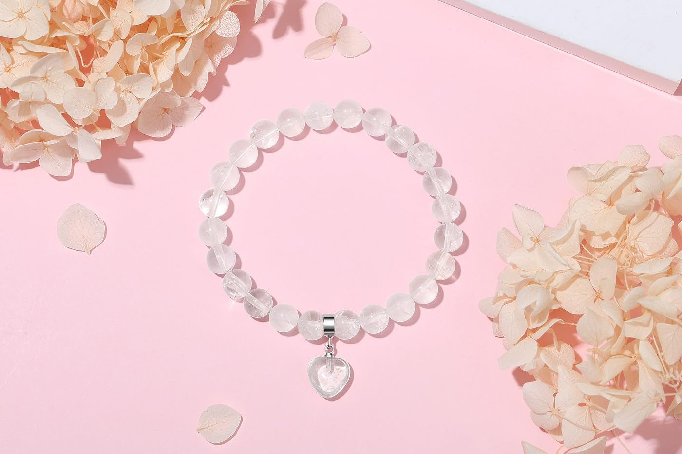 XIANNVXI Herz Armband Damen Stein Kristall Armband Perlen Armband 8Mm Perlenarmband Freundin Armband Schmuck Geburtstagsgeschenk Weihnachtsgeschenke Für Frauen