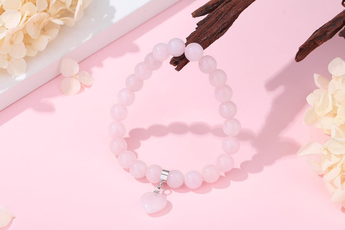 XIANNVXI Herz Armband Damen Stein Kristall Armband Perlen Armband 8Mm Perlenarmband Freundin Armband Schmuck Geburtstagsgeschenk Weihnachtsgeschenke Für Frauen
