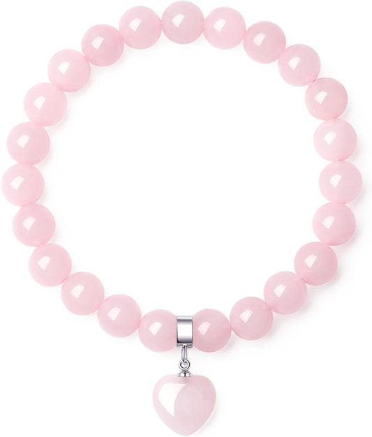 XIANNVXI Herz Armband Damen Stein Kristall Armband Perlen Armband 8Mm Perlenarmband Freundin Armband Schmuck Geburtstagsgeschenk Weihnachtsgeschenke Für Frauen