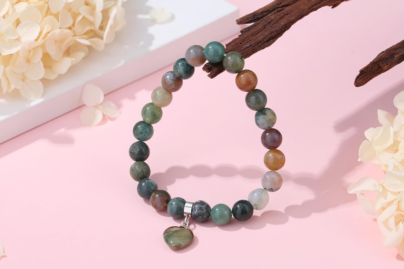 XIANNVXI Herz Armband Damen Stein Kristall Armband Perlen Armband 8Mm Perlenarmband Freundin Armband Schmuck Geburtstagsgeschenk Weihnachtsgeschenke Für Frauen
