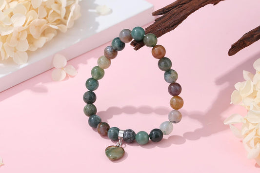 XIANNVXI Herz Armband Damen Stein Kristall Armband Perlen Armband 8Mm Perlenarmband Freundin Armband Schmuck Geburtstagsgeschenk Weihnachtsgeschenke Für Frauen