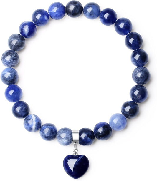 XIANNVXI Herz Armband Damen Stein Kristall Armband Perlen Armband 8Mm Perlenarmband Freundin Armband Schmuck Geburtstagsgeschenk Weihnachtsgeschenke Für Frauen