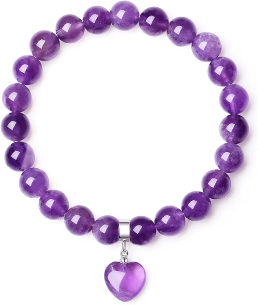 XIANNVXI Herz Armband Damen Stein Kristall Armband Perlen Armband 8Mm Perlenarmband Freundin Armband Schmuck Geburtstagsgeschenk Weihnachtsgeschenke Für Frauen