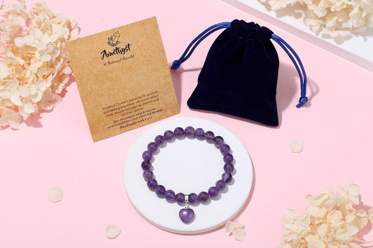 XIANNVXI Herz Armband Damen Stein Kristall Armband Perlen Armband 8Mm Perlenarmband Freundin Armband Schmuck Geburtstagsgeschenk Weihnachtsgeschenke Für Frauen