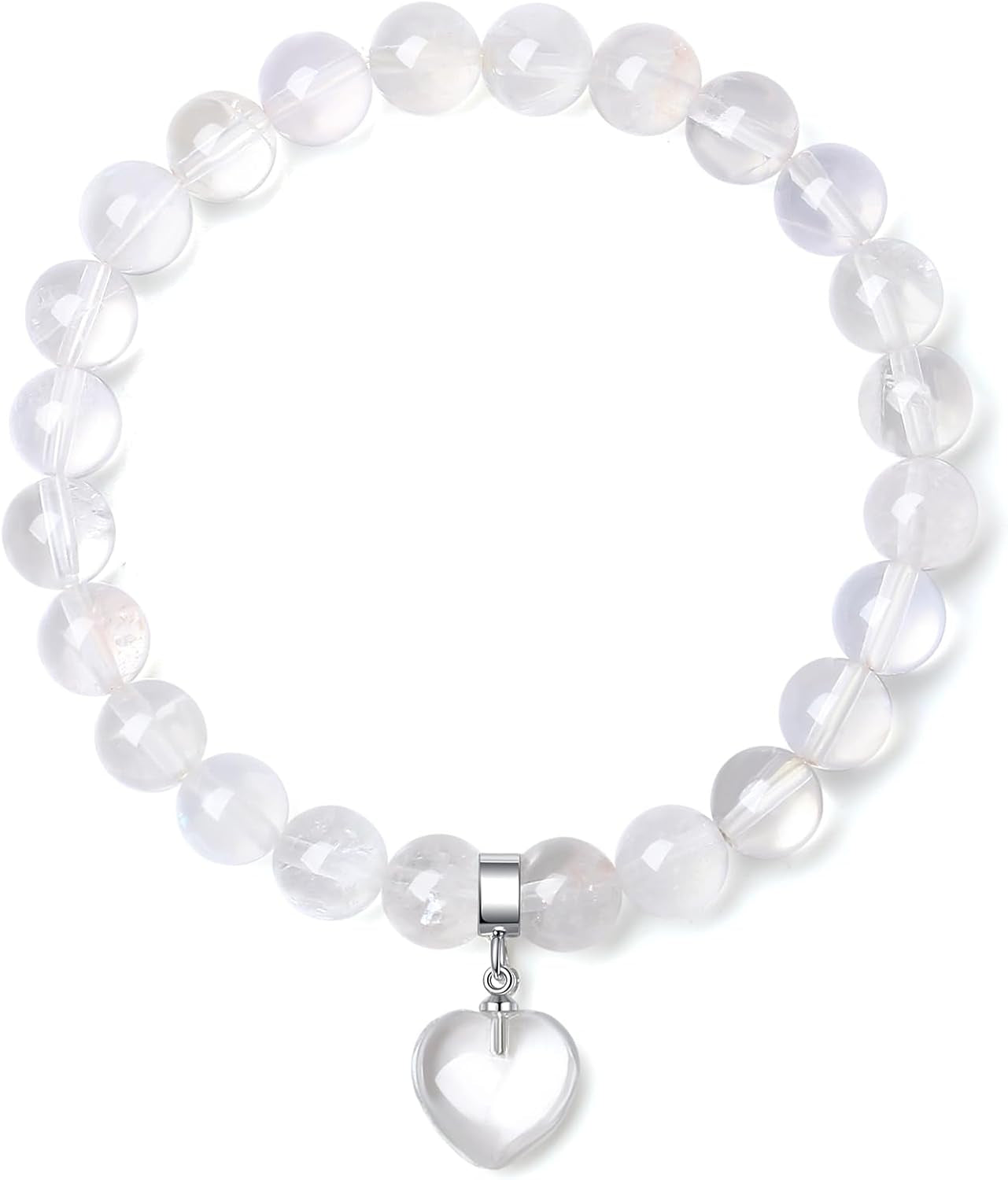 XIANNVXI Herz Armband Damen Stein Kristall Armband Perlen Armband 8Mm Perlenarmband Freundin Armband Schmuck Geburtstagsgeschenk Weihnachtsgeschenke Für Frauen